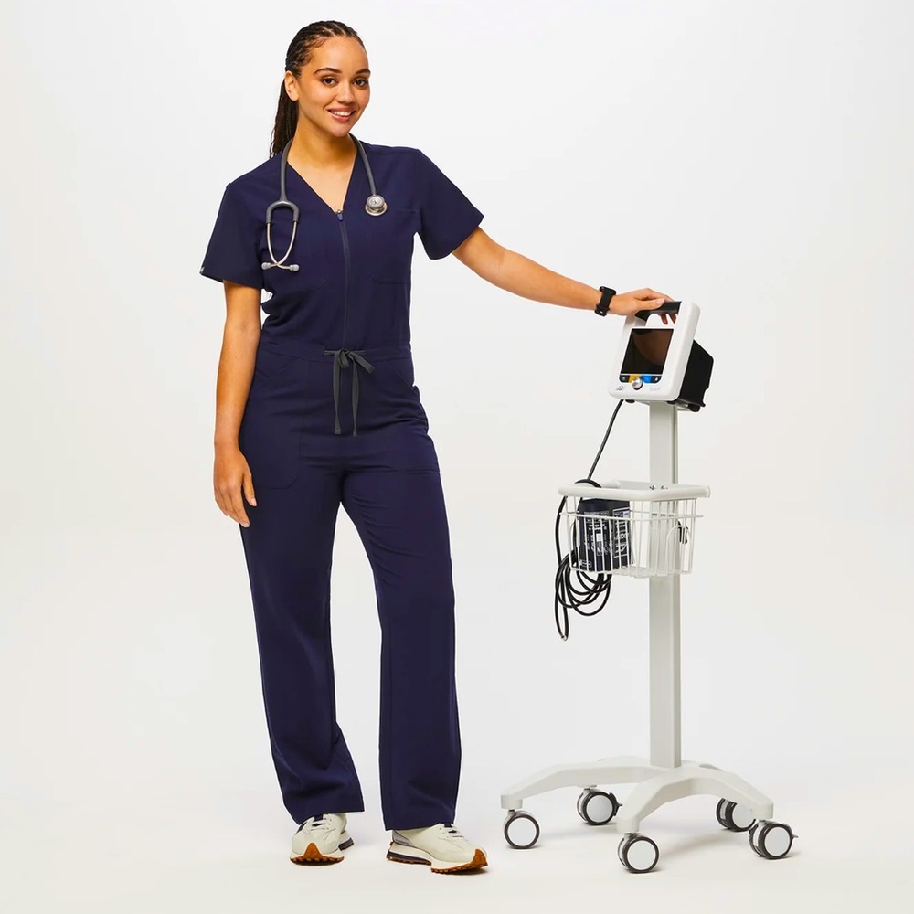 Figs Catarina Scrub Jumpsuit // M // Navy